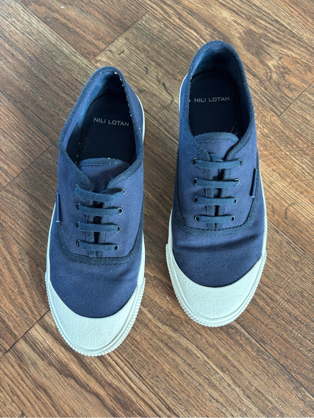 Nili Lotan - Canvas Sneakers Made in Spain Size: 40 US9 Navy/White $450 Retail